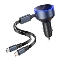 Car Charger Vention FFOB0 USB-C + cable USB-C/Lightning 30W