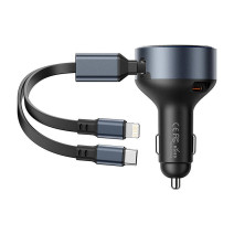Car Charger Vention FFOB0 USB-C + cable USB-C/Lightning 30W Car Charger Vention FFOB0 USB-C + cable USB-C/Lightning 30W