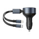 Car Charger Vention FFOB0 USB-C + cable USB-C/Lightning 30W