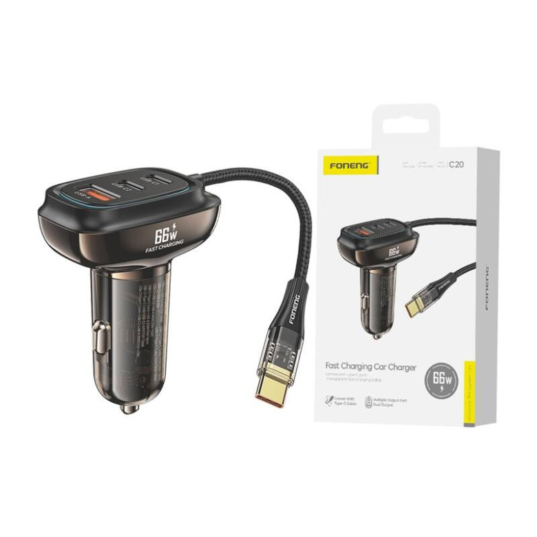 3-Port Car charger Foneng C20 A+C+C 66W 3 3-Port Car charger Foneng C20 A+C+C 66W 3