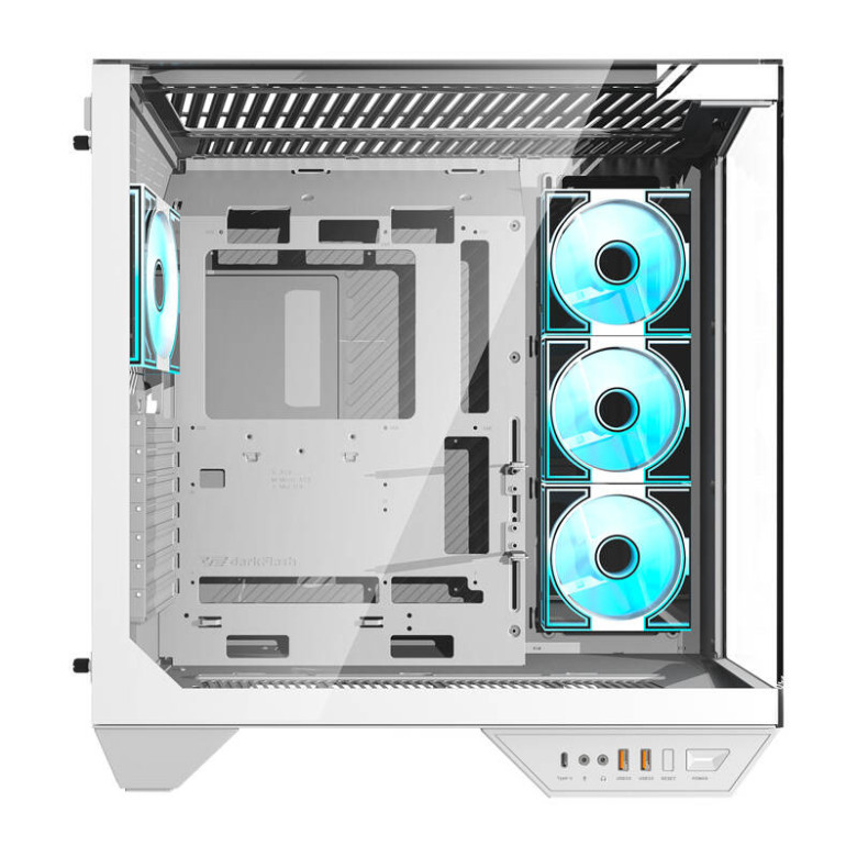 Darkflash DY470 számítógépház + 4 ventilátor (fehér)
