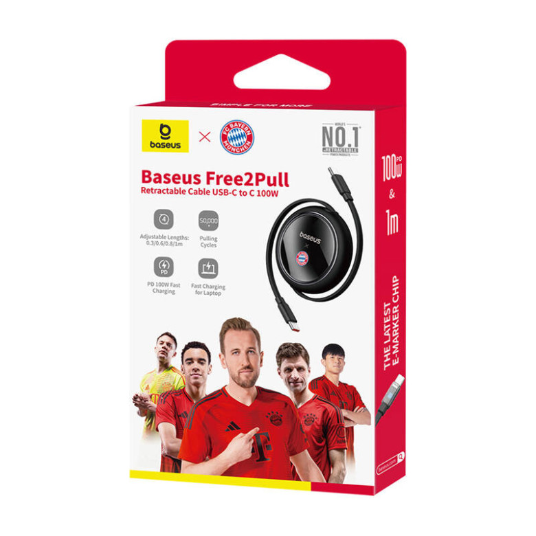 Baseus Free2Pull Cable C to C 100W 1m (black) Bayern Edition