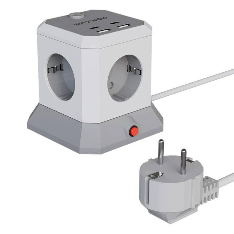 BlitzWolf BW-EC1 asztali töltő és elosztó (4x 230V, 2xUSB-A + 2x USB-C) BlitzWolf BW-EC1 asztali töltő és elosztó (4x 230V, 2xUSB-A + 2x USB-C)