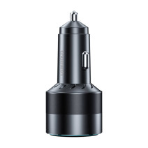 Fast Car Charger Choetech 63W Dual USB-C 45w+ USB-A 18w (black)