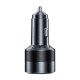 Fast Car Charger Choetech 63W Dual USB-C 45w+ USB-A 18w (black)