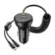 Car Charger 60W Baseus USB-C+Lightning Cable (Black)