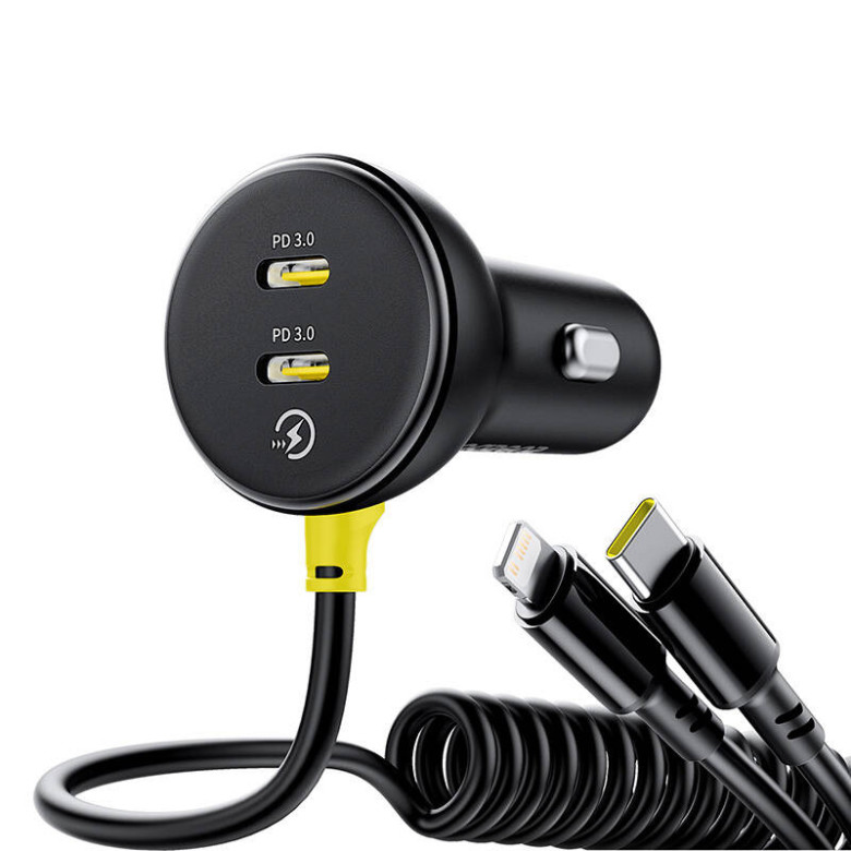 Car Charger 60W Baseus USB-C+Lightning Cable (Black) Car Charger 60W Baseus USB-C+Lightning Cable (Black)