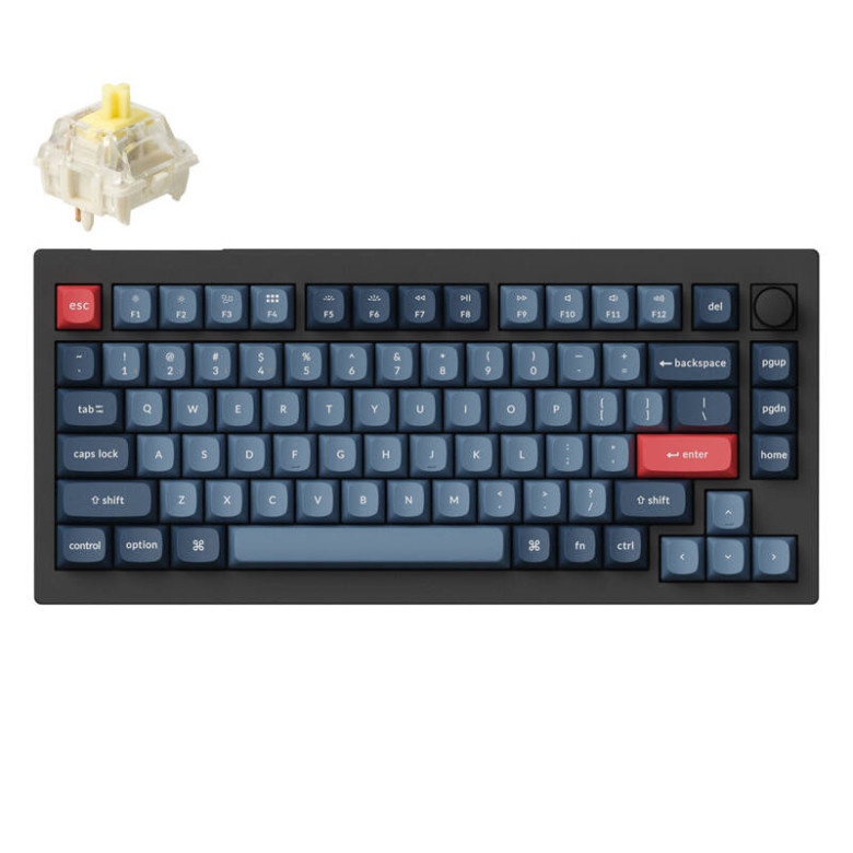 Wireless Custom Mechanical Keyboard Keychron V1 Max QMK/VIA Knob Version Banana Switch (black) Wireless Custom Mechanical Keyboard Keychron V1 Max QMK/VIA Knob Version Banana Switch (black)
