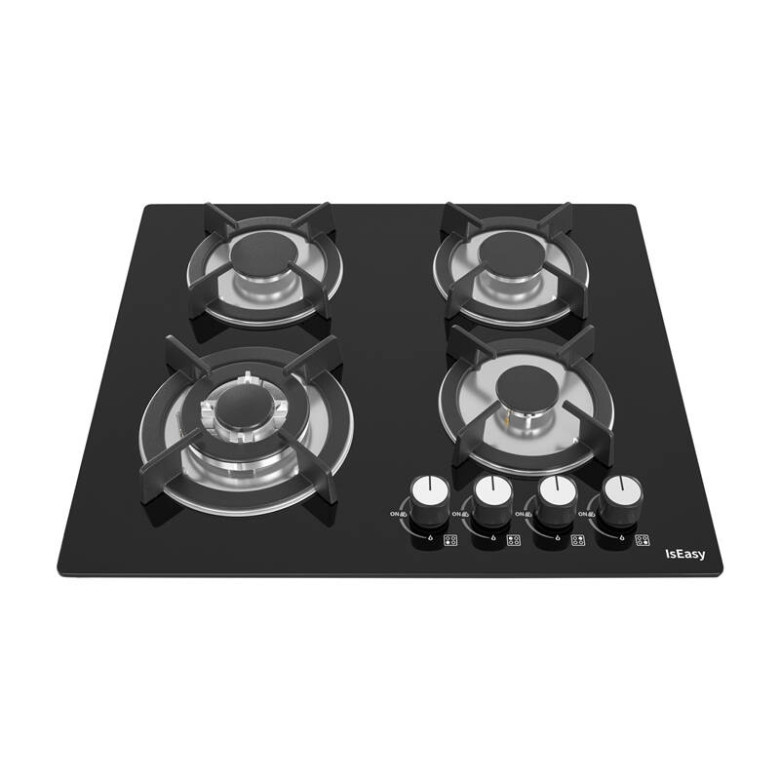 Glass Panel Gas Stove IsEasy MGBG-604B Four-zones