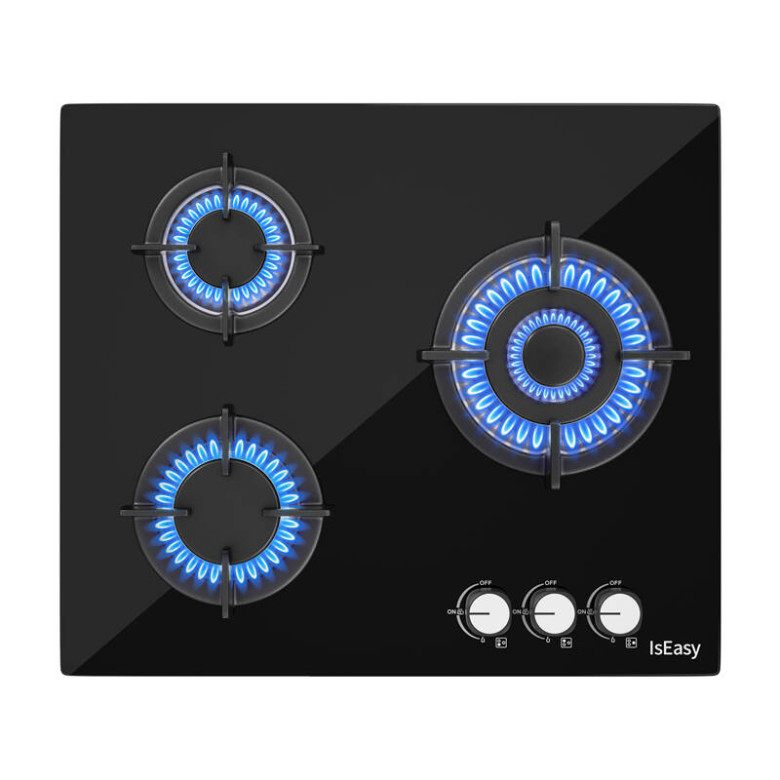 Glass Panel Gas Stove IsEasy MGBG-603 Three-zones