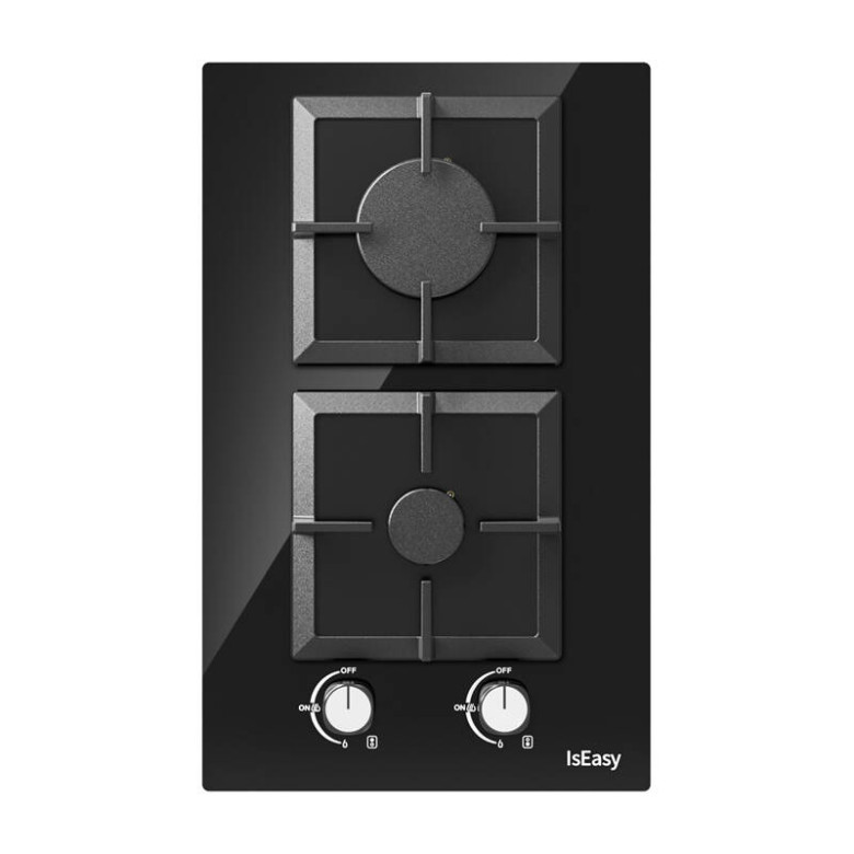 Glass Gas Stove IsEasy MGBG-312S2C two-zones (square)