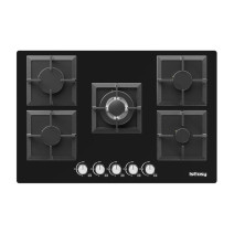 Glass Gas Stove IsEasy MGBG-775S2 Five-zones (square)