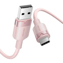 USB 2.0 A Male to C Male 3A Cable Vention CTNPF 1M (Pink) USB 2.0 A Male to C Male 3A Cable Vention CTNPF 1M (Pink)