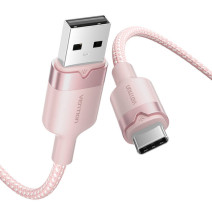 USB 2.0 A Male to C Male 3A Cable Vention CTNPH 2M (Pink) USB 2.0 A Male to C Male 3A Cable Vention CTNPH 2M (Pink)