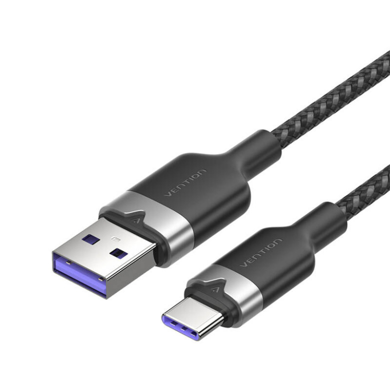 USB 2.0 A Male to C Male 6A Cable Vention CTOBF 1M (Black)