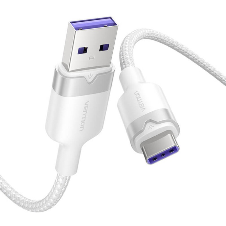USB 2.0 A - USB-C 6A Vention CTOWF 1M kábel (fehér)