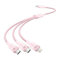 USB 2.0 A Male to 3in1 3A Cable Vention CTPPG 1.5M (Pink)