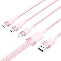 USB 2.0 A Male to 3in1 3A Cable Vention CTPPG 1.5M (Pink) USB 2.0 A Male to 3in1 3A Cable Vention CTPPG 1.5M (Pink)