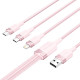 USB 2.0 A Male to 3in1 3A Cable Vention CTPPG 1.5M (Pink)