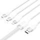 USB 2.0 A Male to 3in1 3A Cable Vention CTPWG 1.5M (White)