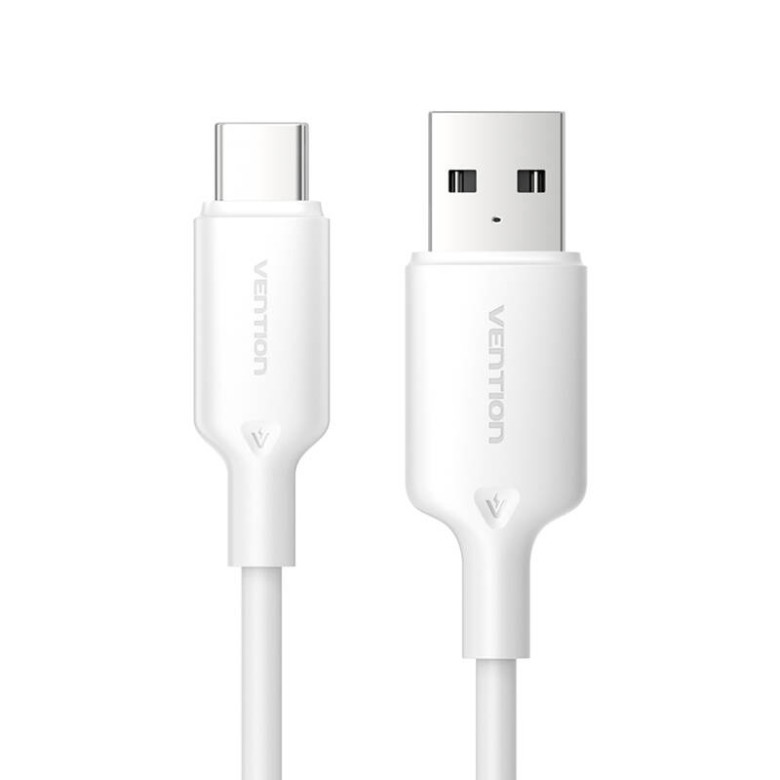 USB 2.0 A Male to C Male 3A Cable Vention CTQWF 1M (White) USB 2.0 A Male to C Male 3A Cable Vention CTQWF 1M (White)