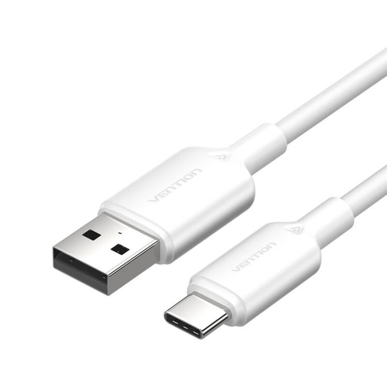 USB 2.0 A Male to C Male 3A Cable Vention CTQWH 2M (White)