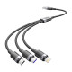 USB 2.0 A Male to 3in1 6A Cable Vention CTRBG 1.5M (Black)