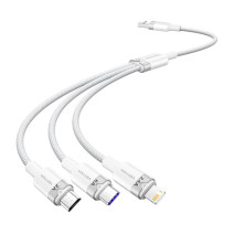 USB 2.0 A Male to 3in1 6A Cable Vention CTRWG 1.5M (White)