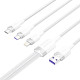USB 2.0 A Male to 3in1 6A Cable Vention CTRWG 1.5M (White)