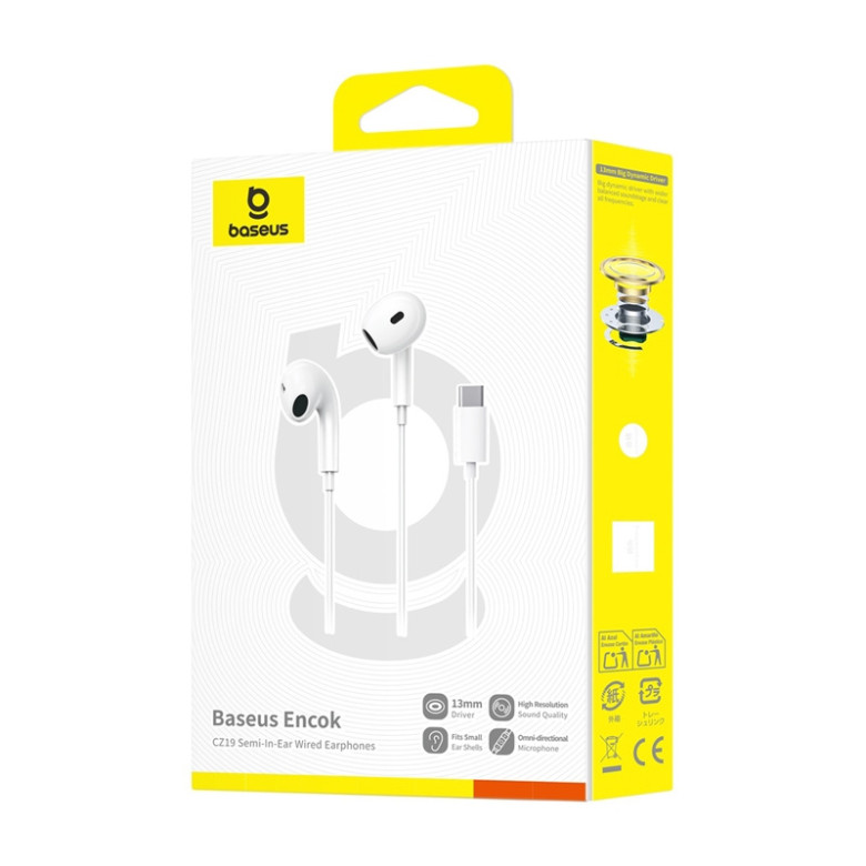 Wired Earphones Encok CZ19 Moon White Wired Earphones Encok CZ19 Moon White