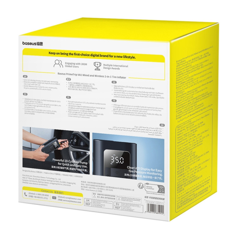 Tire Inflator Baseus PrimeTrip VA1 2-in-1 Black