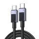 Cable USB-C 2.0 to USB-C 2.0 Ugreen L524 PD 3A 0.5m (gray)
