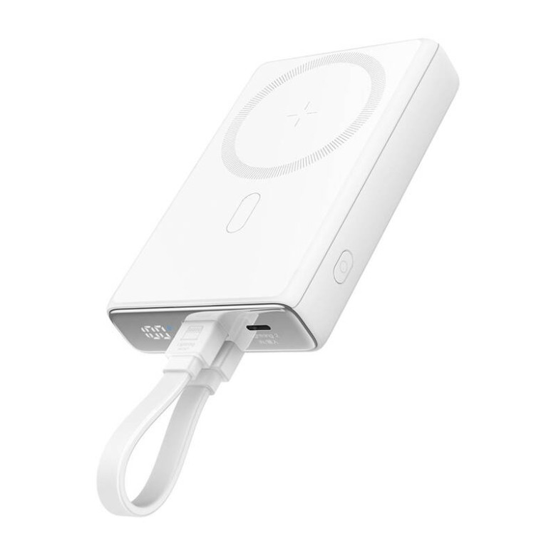 Magnetic Power Bank Kickstand Joyroom JR-PBM01, 10000mA, 20W (white)
