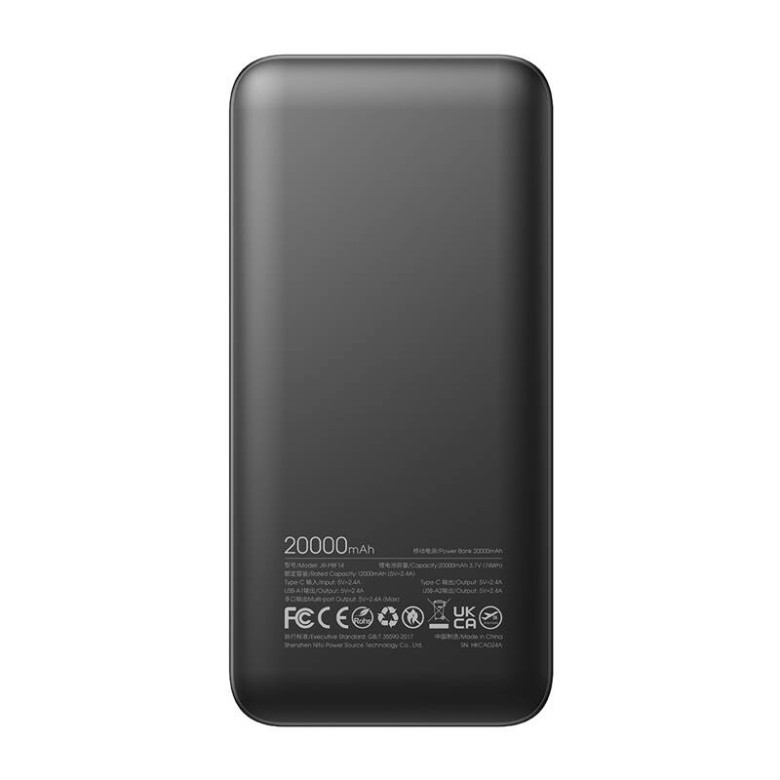 Powerbank Joyroom JR-PBF14 2.4A LED; 20000mAh (black) Powerbank Joyroom JR-PBF14 2.4A LED; 20000mAh (black)
