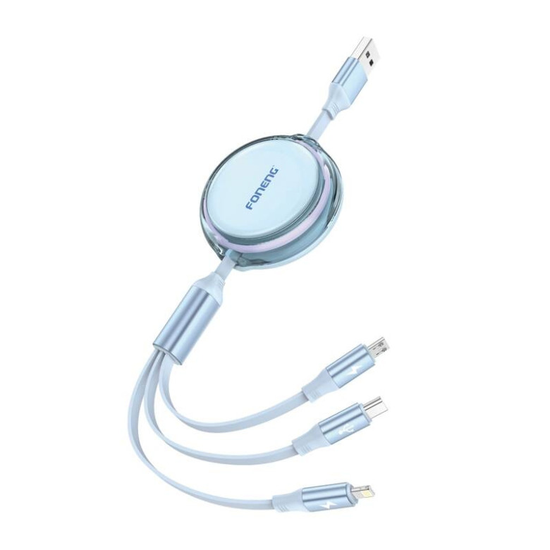 Retractable Cable X113 1.1M Blue