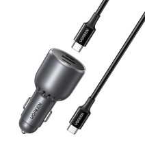 Car Charger UGREEN EC705, USB + 2x USB-C, 130W + 1m 5A Cable