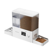 Rojeco 2 in 1 Pet Water Fountain 3.5L & Feeder 5L Button Verson (white)