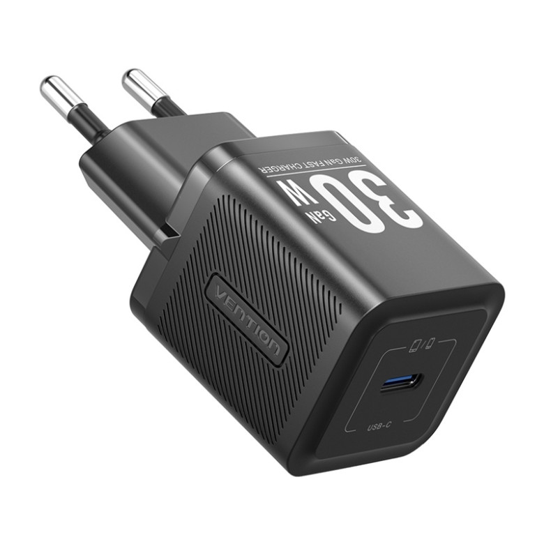Vention FEZW0-EU USB-C GaN power charger (30W) (black) Vention FEZW0-EU USB-C GaN power charger (30W) (black)