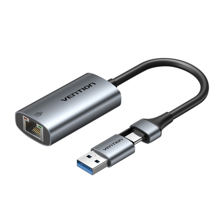 USB-A + USB-C to Gigabit Ethernet Adapter Vention 0.15m USB-A + USB-C to Gigabit Ethernet Adapter Vention 0.15m