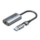 USB-A + USB-C to Gigabit Ethernet Adapter Vention 0.15m