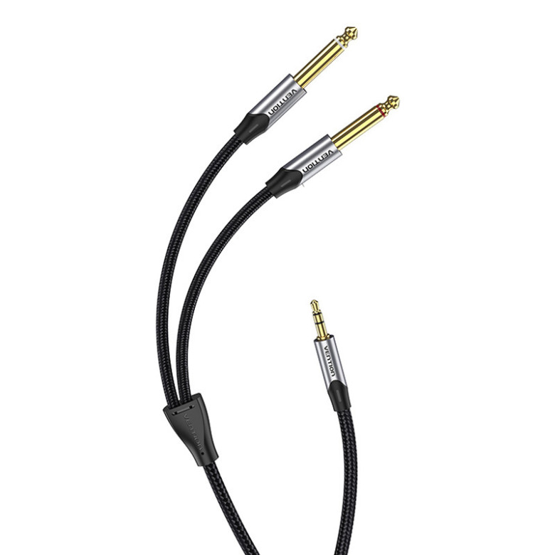 Audio cable 3.5mm male to 2x jack 6.35mm male Vention BARHK 8m
