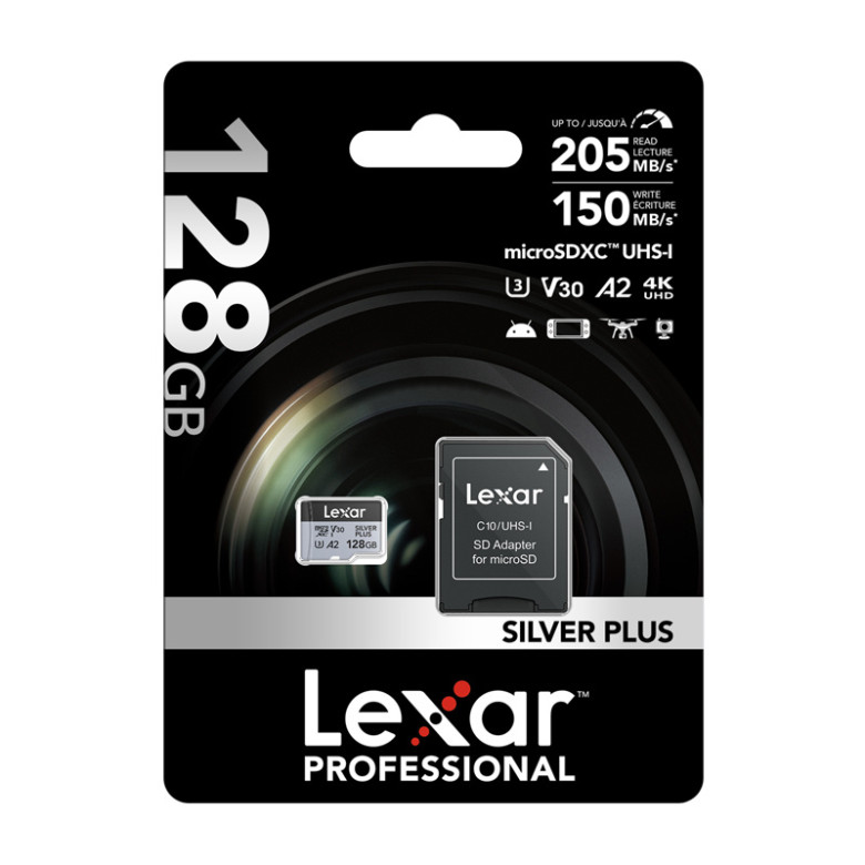 Karta pamięci Lexar High-Performance Silver Plus microSDXC 128GB + adapter