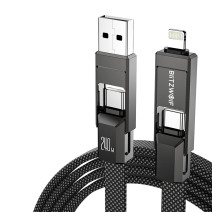 Cable USB 4in1 Blitzwolf BW-HDC7 USB+C+Lightning 240W 1,2m (black)