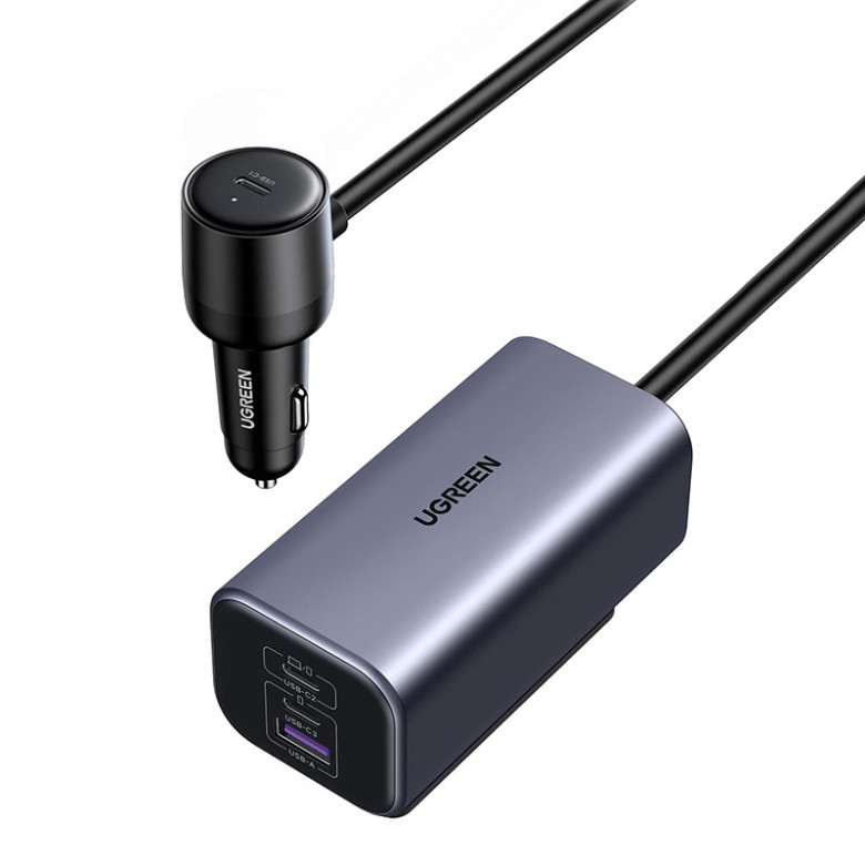 Ugreen EC706 Car Charger, USB + 2x USB-C, 150W