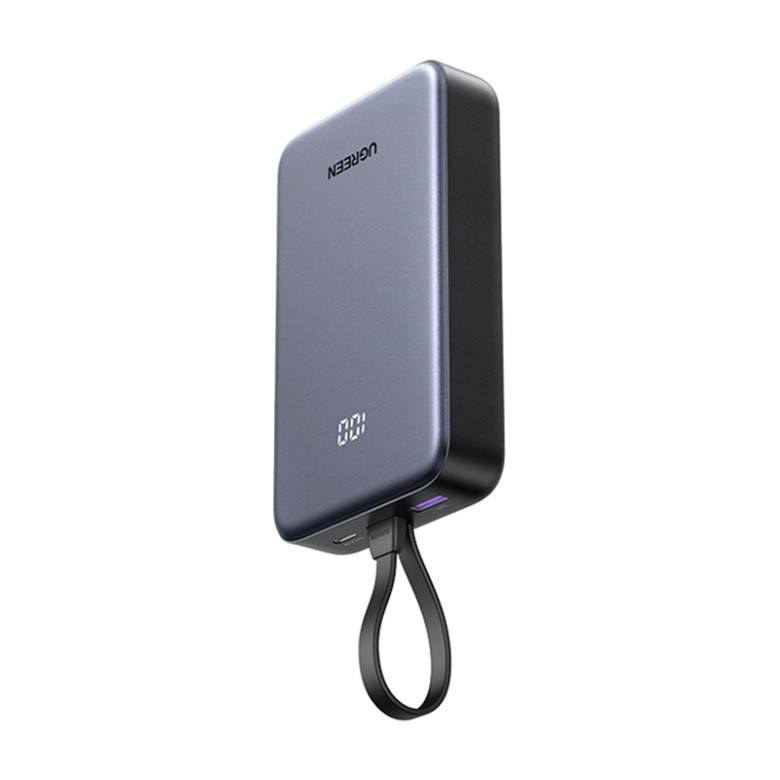 green PB505 20000mAh Power Bank, USB + USB-C, Built-in Cable, 20W (Gray) green PB505 20000mAh Power Bank, USB + USB-C, Built-in Cable, 20W (Gray)