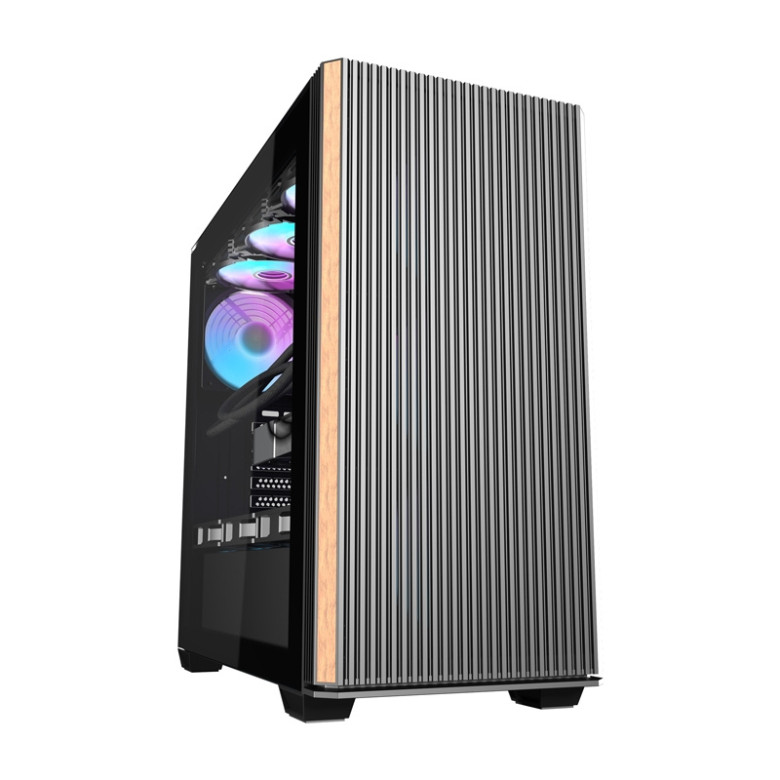 Darkflash DS900WS számítógépház (fekete) + 4 ventilátor