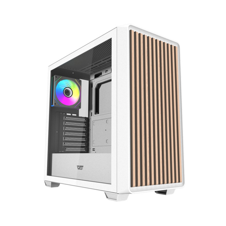 Darkflash DS900WD ATX számítógépház (fehér) + 4 ventilátorok