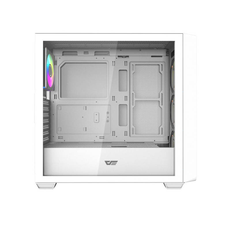 Darkflash DS900WD ATX számítógépház (fehér) + 4 ventilátorok