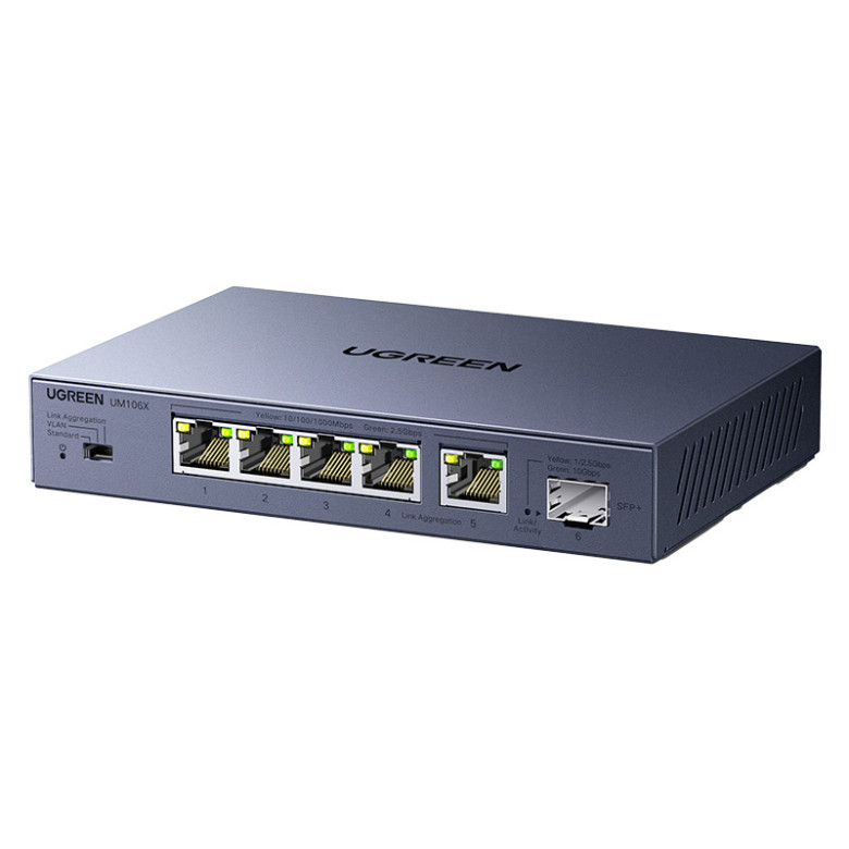 Gigabit Ethernet Switch Ugreen CM753, 6-Port, 2.5G