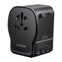 Universal Travel Adapter Ugreen S550, 2x USB-C, 1x USB-A, 65W